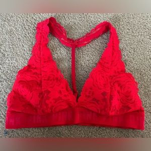 Victoria’s Secret Pink Red Floral Lace Bralette